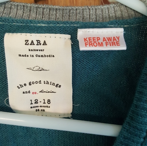 Never worn, turquoise Baby Zara cardigan - Picture 2 of 4